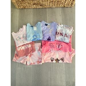 Girls 6 6X Graphic Tee Tank Top Bundle Bulk Set